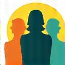 Icona di un gruppo di donne stilizzate con un lucchetto