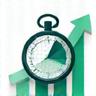 Icona di un orologio e un grafico per il monitoraggio delle abitudini